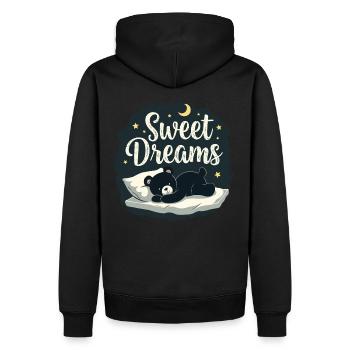 Teddy Bear Sweet Dreams Chemise de nuit officielle - Sweat à capuche Premium bio Homme - noir - Dos - Nico (187cm)
