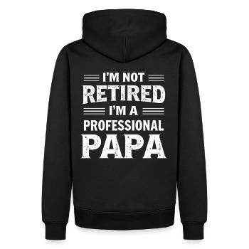 Professioneller Papa Kein Ruhestand Rente Rentner - Männer Premium Bio Hoodie - Schwarz - Hinten - Nico (187cm)