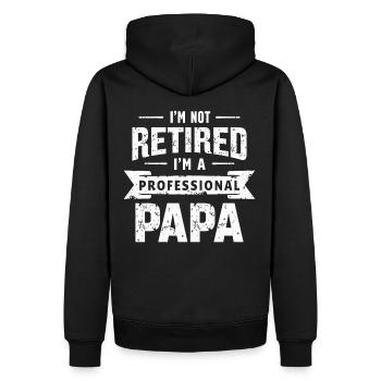 Professioneller Papa Kein Ruhestand Rente Rentner - Männer Premium Bio Hoodie - Schwarz - Hinten - Nico (187cm)