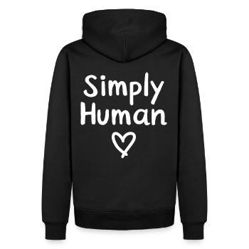 Tout simplement le cœur humain de l’humanité - Sweat à capuche Premium bio Homme - noir - Dos - Nico (187cm)