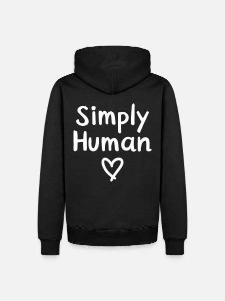 Simply Human Heart Humanity - Men’s Premium Organic Hoodie - black