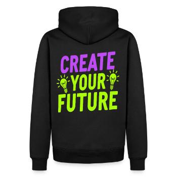 Créez votre future ampoule - Sweat à capuche Premium bio Homme - noir - Dos - Nico (187cm)