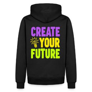 Créez votre future ampoule - Sweat à capuche Premium bio Homme - noir - Dos - Nico (187cm)