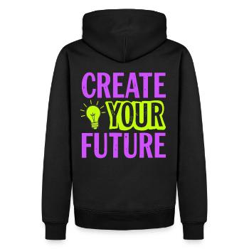 Créez votre future ampoule - Sweat à capuche Premium bio Homme - noir - Dos - Nico (187cm)