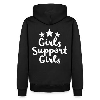Filles Soutien Filles Déclaration Amitié - Sweat à capuche Premium bio Homme - noir - Dos - Nico (187cm)