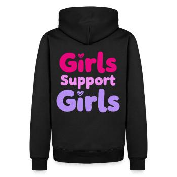 Filles Soutien Filles Déclaration Amitié - Sweat à capuche Premium bio Homme - noir - Dos - Nico (187cm)