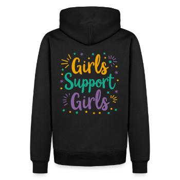 Filles Soutien Filles Déclaration Amitié - Sweat à capuche Premium bio Homme - noir - Dos - Nico (187cm)