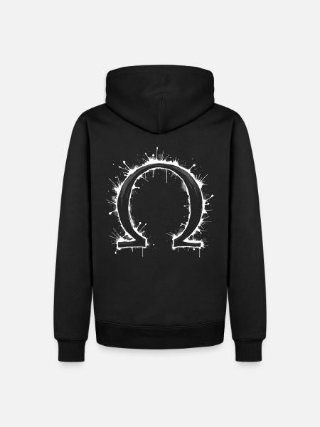 Omega Symbol Splash - Men’s Premium Organic Hoodie - black