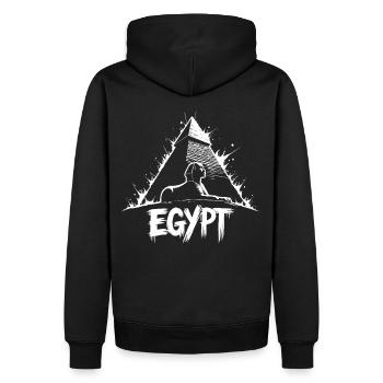 Pyramide du Sphinx d’Égypte - Sweat à capuche Premium bio Homme - noir - Dos - Nico (187cm)