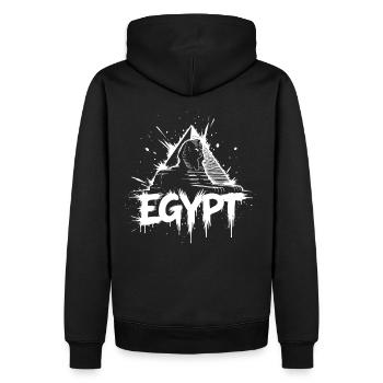 Pyramide du Sphinx d’Égypte - Sweat à capuche Premium bio Homme - noir - Dos - Nico (187cm)
