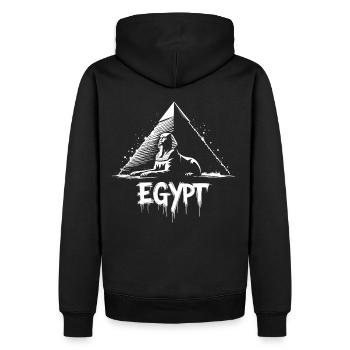 Pyramide du Sphinx d’Égypte - Sweat à capuche Premium bio Homme - noir - Dos - Nico (187cm)