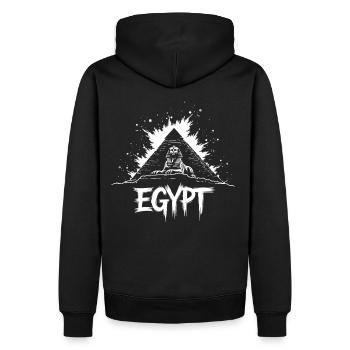 Pyramide du Sphinx d’Égypte - Sweat à capuche Premium bio Homme - noir - Dos - Nico (187cm)