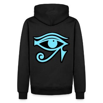 Symbole de l’œil d’Horus en Égypte - Sweat à capuche Premium bio Homme - noir - Dos - Nico (187cm)