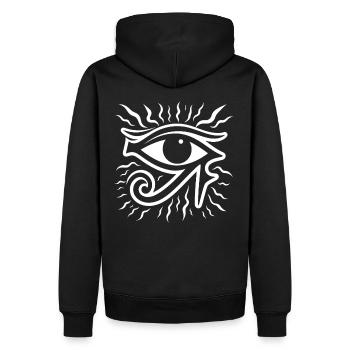 Symbole de l’œil d’Horus en Égypte - Sweat à capuche Premium bio Homme - noir - Dos - Nico (187cm)