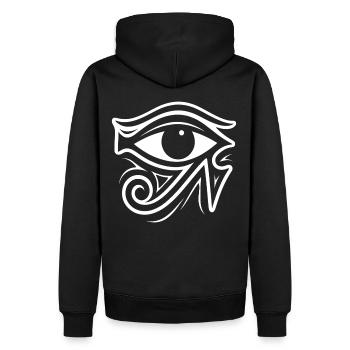 Symbole de l’œil d’Horus en Égypte - Sweat à capuche Premium bio Homme - noir - Dos - Nico (187cm)