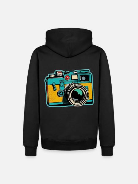 Retro Style Camera - Men’s Premium Organic Hoodie - black