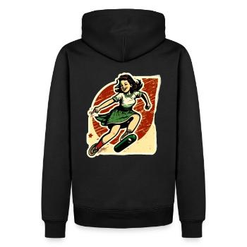 Skater Girl - Sweat à capuche Premium bio Homme - noir - Dos - Nico (187cm)