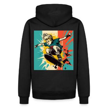 Skater Boy - Men’s Premium Organic Hoodie - black - Back - Nico (187cm)