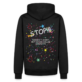 Karneval Konfetti Kostüm - Männer Premium Bio Hoodie - Schwarz - Hinten - Nico (187cm)