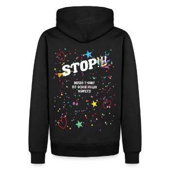 Karneval Konfetti Kostüm - Männer Premium Bio Hoodie - Schwarz - Hinten - Nico (187cm)
