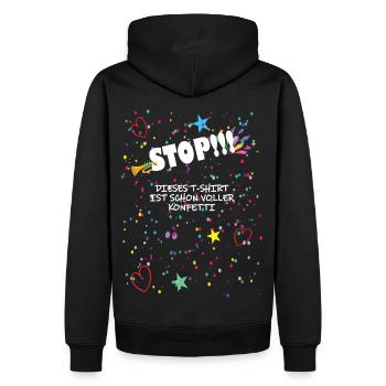 Karneval Konfetti Kostüm - Männer Premium Bio Hoodie - Schwarz - Hinten - Nico (187cm)