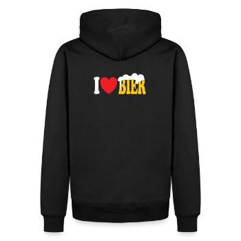I Love Bier Beer - Männer Premium Bio Hoodie - Schwarz - Hinten - Nico (187cm)