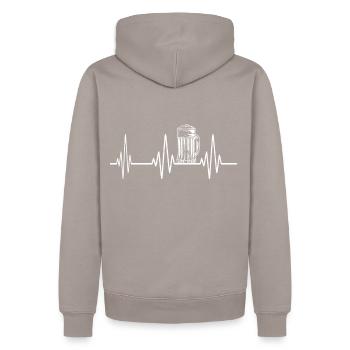 Battement de cœur de la bière - Sweat à capuche Premium bio Homme - taupe - Dos - Nico (187cm)