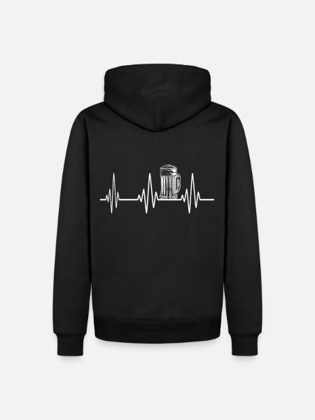 Beer heartbeat - Men’s Premium Organic Hoodie - black