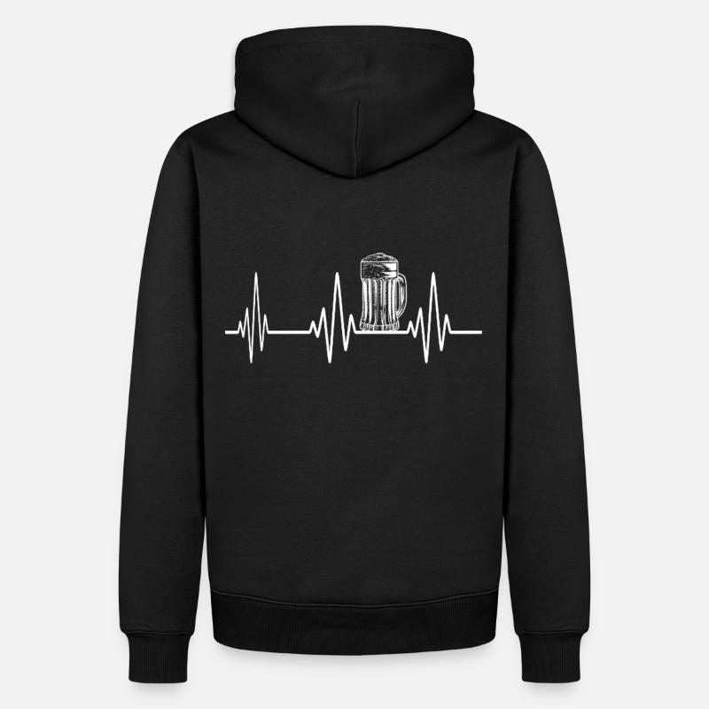 Bier Herzschlag - Männer Premium Bio Hoodie - Schwarz