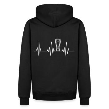Beer heartbeat - Men’s Premium Organic Hoodie - black - Back - Nico (187cm)