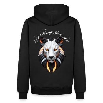 Soyez fort comme un lion - Sweat à capuche Premium bio Homme - noir - Dos - Nico (187cm)