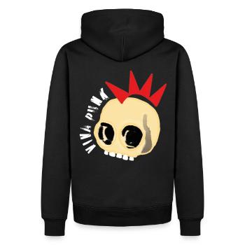 Viva Punk Skull Skull Skull - Felpa con cappuccio ecologica premium da uomo - nero - Retro - Nico (187cm)