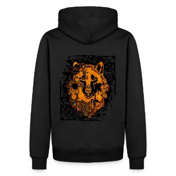 Husky kreativ - Männer Premium Bio Hoodie - Schwarz - Hinten - Nico (187cm)