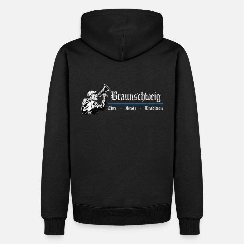 Braunschweig Ehre Stolz Tradition - Männer Premium Bio Hoodie - Schwarz