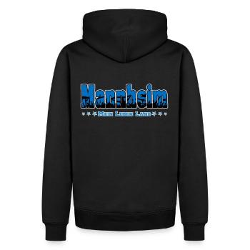 Mannheim Fussball Fans Mein Leben Lang - Männer Premium Bio Hoodie - Schwarz - Hinten - Nico (187cm)