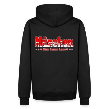 München Fussball Fans Mein Leben Lang - Männer Premium Bio Hoodie - Schwarz - Hinten - Nico (187cm)
