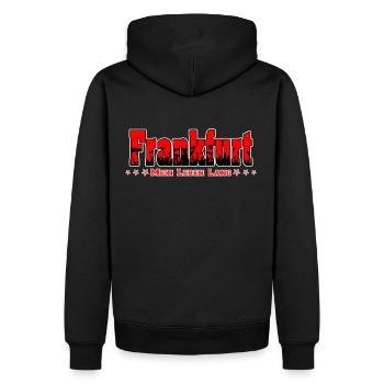 Frankfurt Fussball Fans Mein Leben Lang - Männer Premium Bio Hoodie - Schwarz - Hinten - Nico (187cm)
