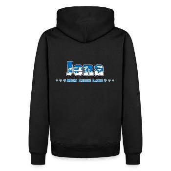 Fans de football d’Iéna toute ma vie - Sweat à capuche Premium bio Homme - noir - Dos - Nico (187cm)