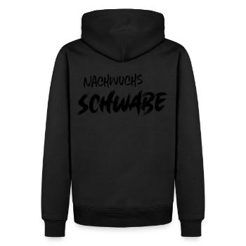 Nachwuchs Schwabe Schwaben Spätzle Kehrwoche - Männer Premium Bio Hoodie - Schwarz - Hinten - Nico (187cm)
