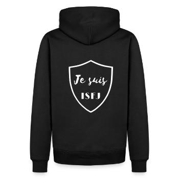 Personnalité ISFJ - Sweat à capuche Premium bio Homme - noir - Dos - Nico (187cm)