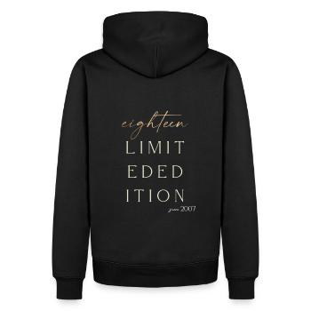 18th Birthday limited edition since 2007 Gift - Men’s Premium Organic Hoodie - black - Back - Nico (187cm)