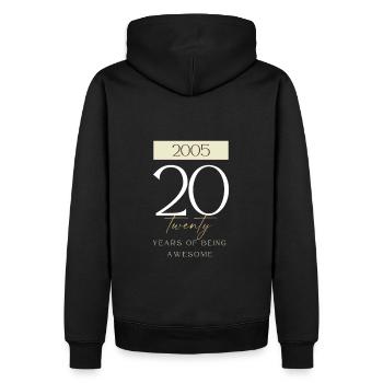 20e anniversaire ans d’être génial 2005 Cadeau - Sweat à capuche Premium bio Homme - noir - Dos - Nico (187cm)