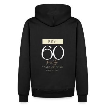 60e anniversaire ans d’être génial 1965 cadeau - Sweat à capuche Premium bio Homme - noir - Dos - Nico (187cm)