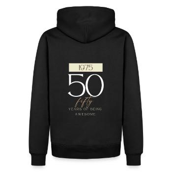 50e anniversaire Années d’être génial 1975 Cadeau - Sweat à capuche Premium bio Homme - noir - Dos - Nico (187cm)
