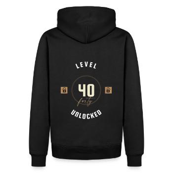 40. Geburtstag Level forty unlocked, Geschenk - Männer Premium Bio Hoodie - Schwarz - Hinten - Nico (187cm)