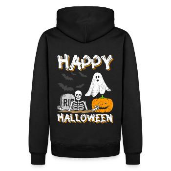 Happy Halloween - Männer Premium Bio Hoodie - Schwarz - Hinten - Nico (187cm)