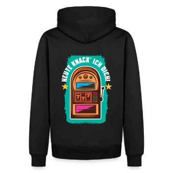 Heute knack' ich dich - Männer Premium Bio Hoodie - Schwarz - Hinten - Nico (187cm)