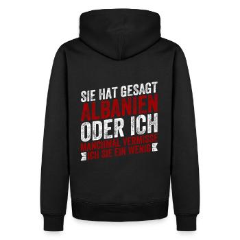 Albanien roter doppelkopfadler Albaner Geschenk - Männer Premium Bio Hoodie - Schwarz - Hinten - Nico (187cm)