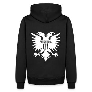 Albania Double-headed Eagle Albania Prishtina - Men’s Premium Organic Hoodie - black - Back - Nico (187cm)