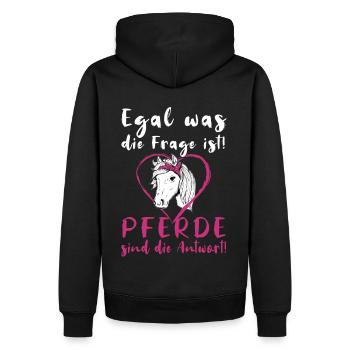 Pferde Reiterin Lustiger Spruch - Männer Premium Bio Hoodie - Schwarz - Hinten - Nico (187cm)